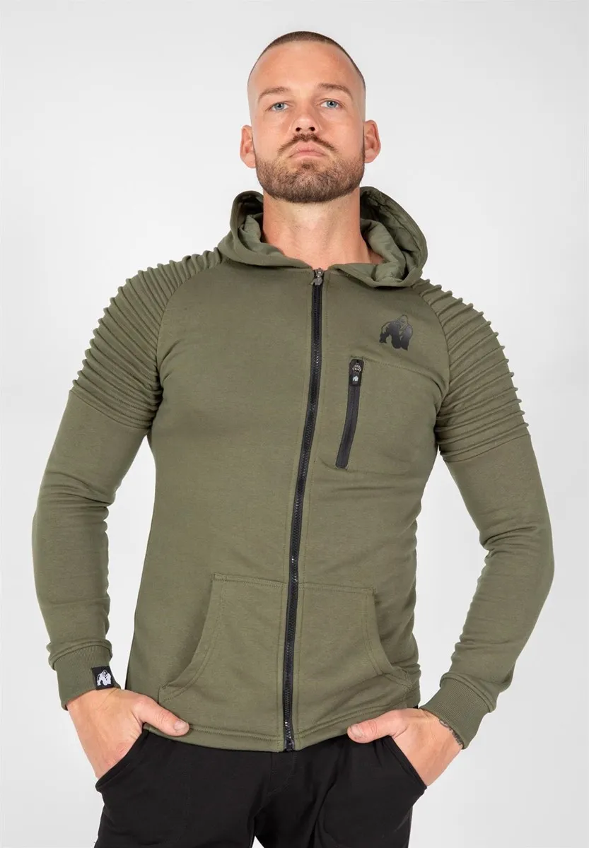 Delta Zipped Hoodie - Army Green - S Gorilla Wear