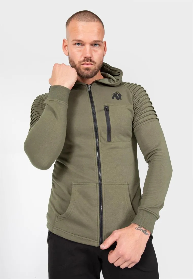 Delta Zipped Hoodie - Army Green - S Gorilla Wear