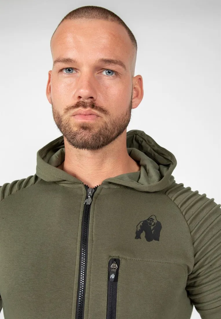 Delta Zipped Hoodie - Army Green - S Gorilla Wear