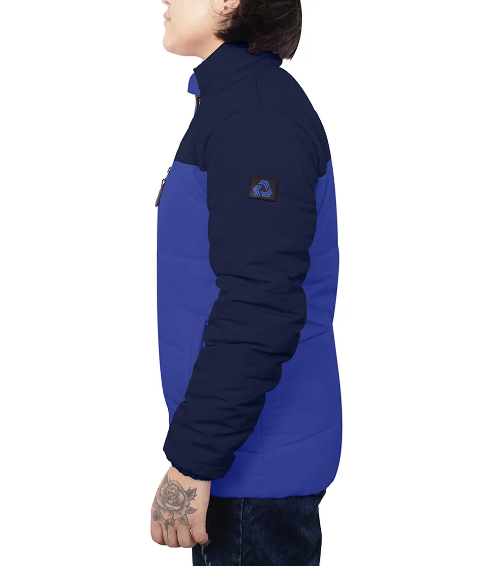 Dual Tone Blue Puffer Jacket Ladies