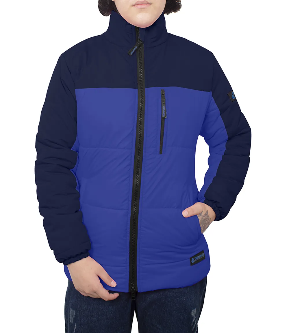 Dual Tone Blue Puffer Jacket Ladies