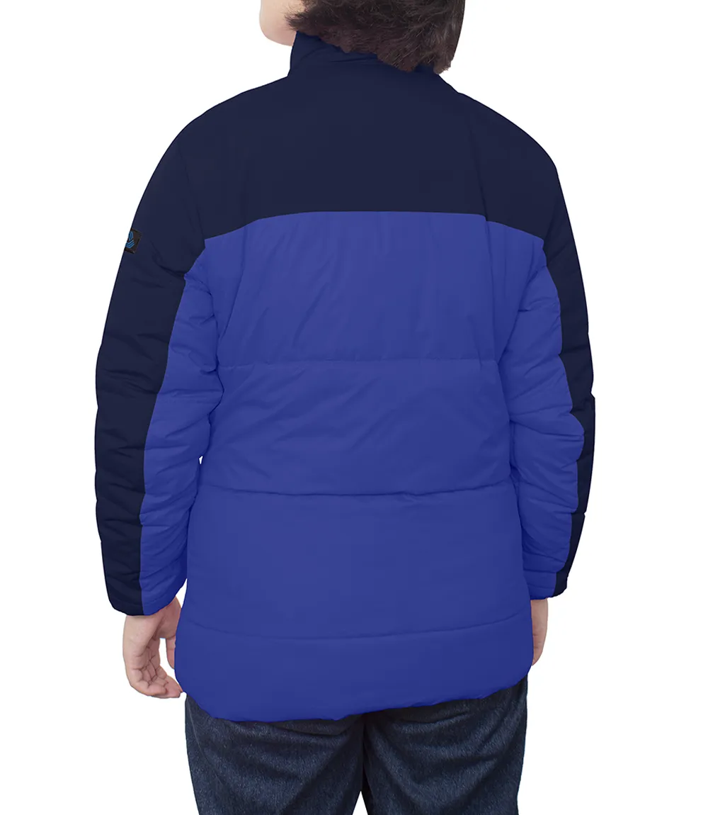 Dual Tone Blue Puffer Jacket Ladies