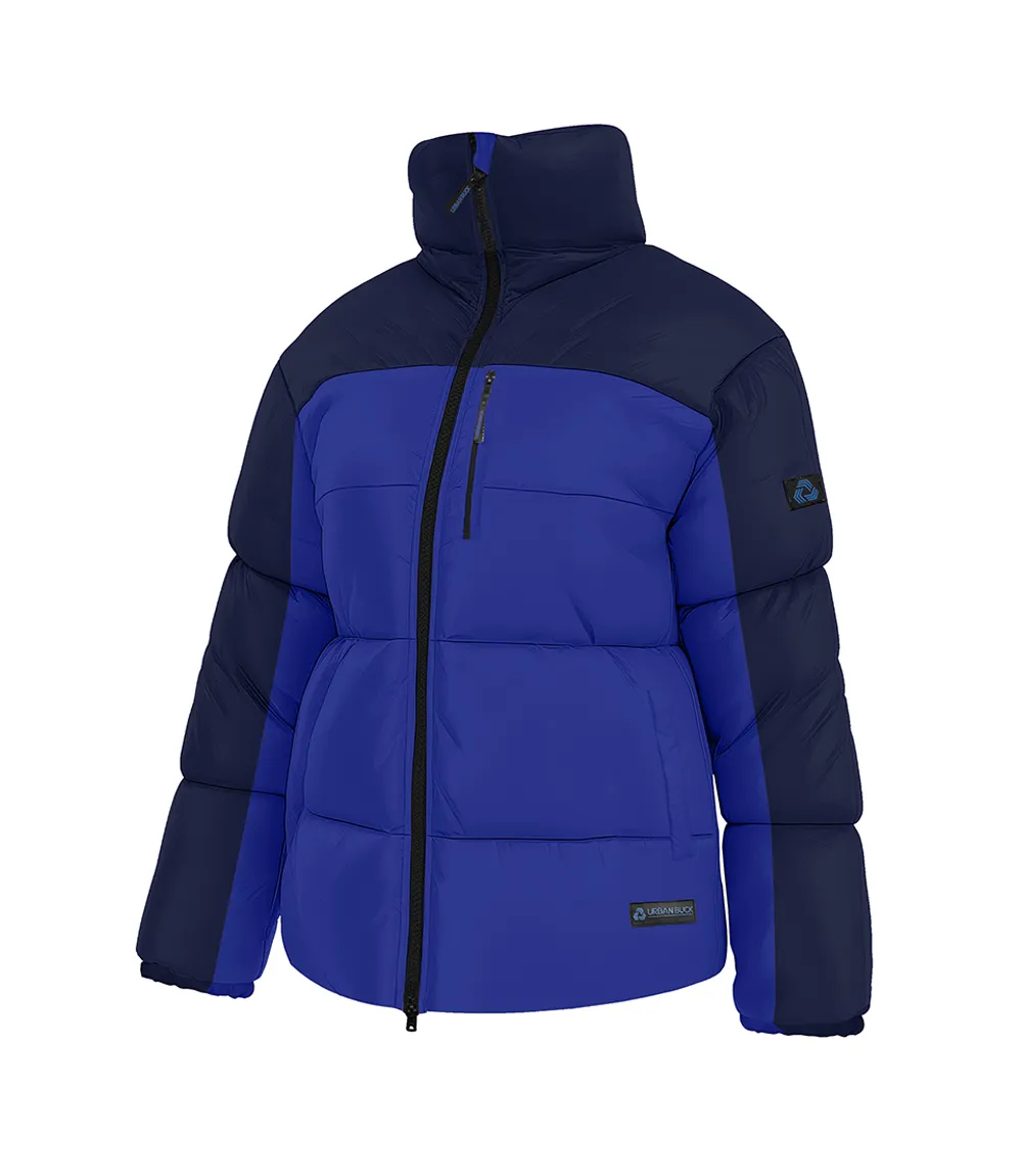 Dual Tone Blue Puffer Jacket Ladies