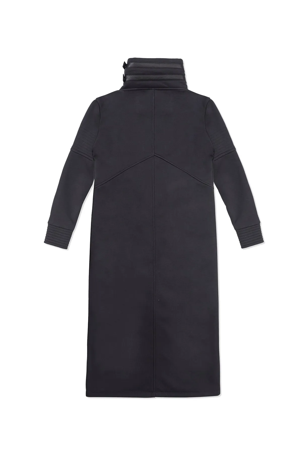 DUSTER COAT IN BLACK FLEECE