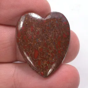 DVH Dinosaur Bone Heart Cabochon Fossil Dino Cab 30x25x5 (4996)