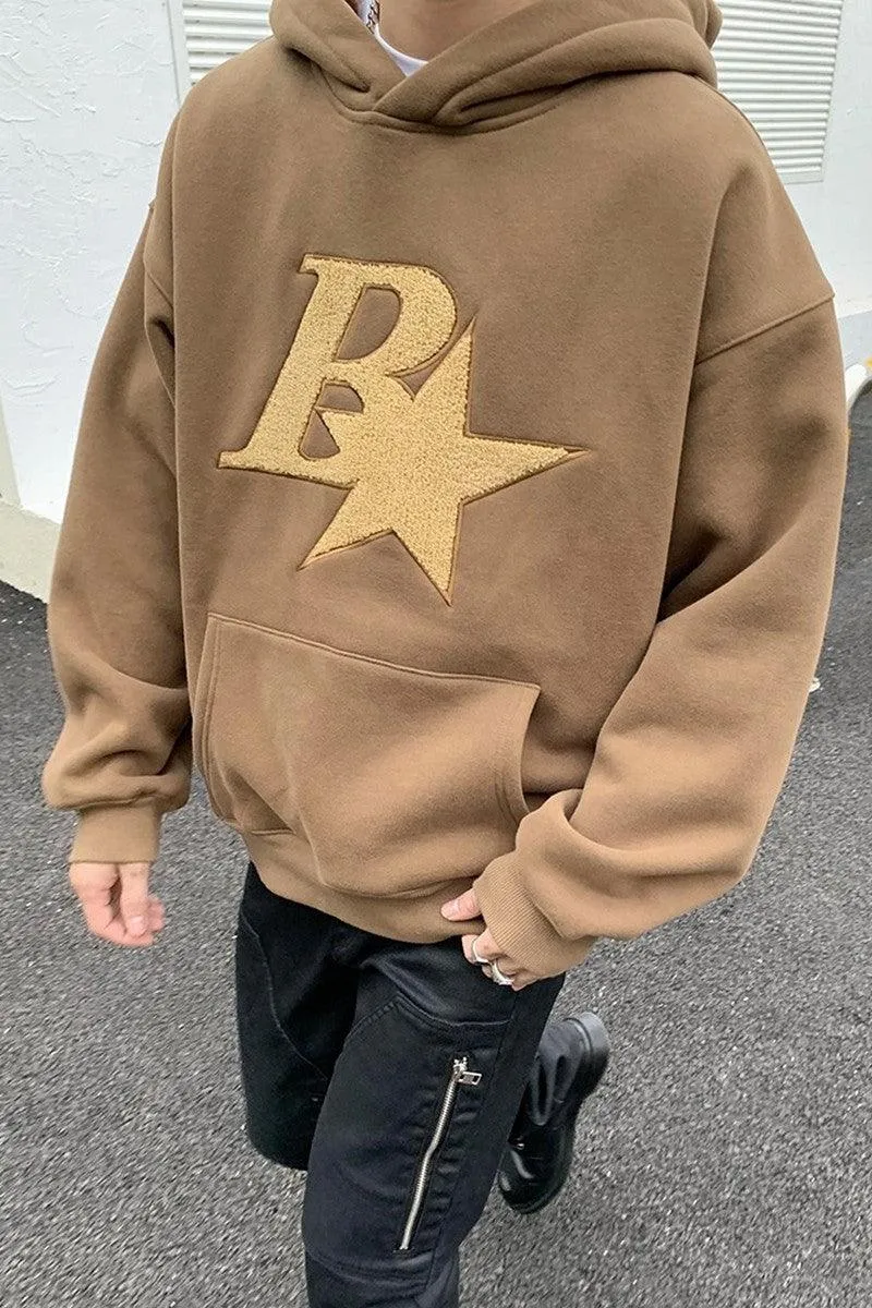 Embroidered B Sherpa Hoodie