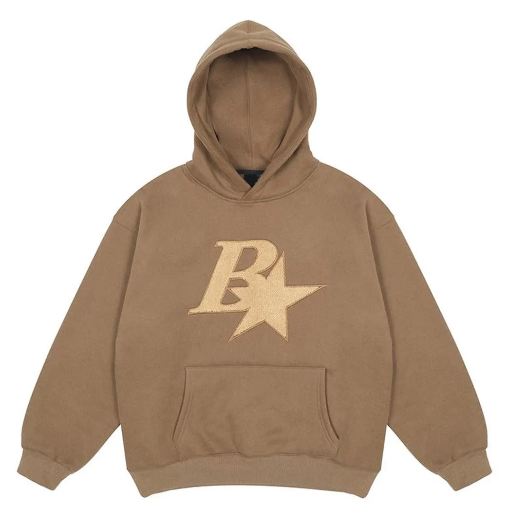 Embroidered B Sherpa Hoodie