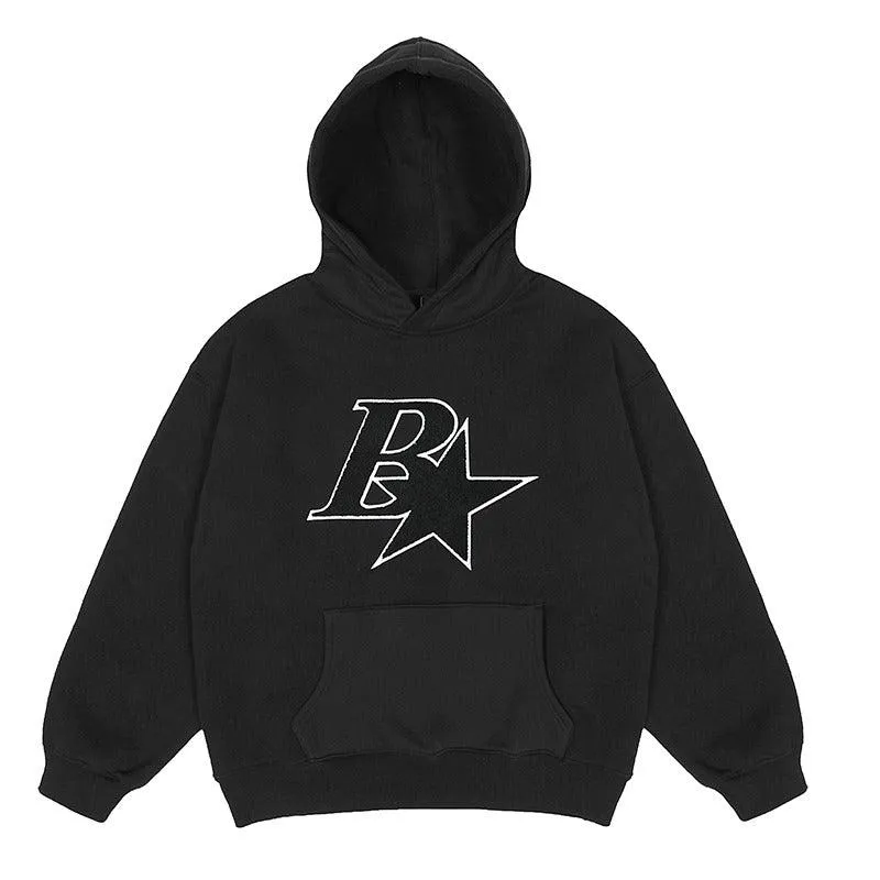 Embroidered B Sherpa Hoodie