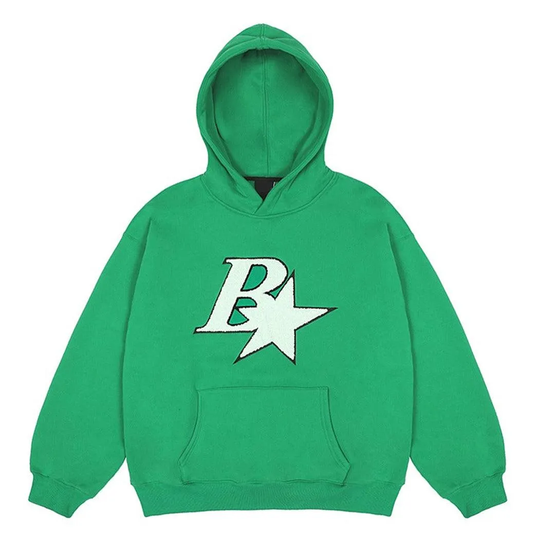 Embroidered B Sherpa Hoodie