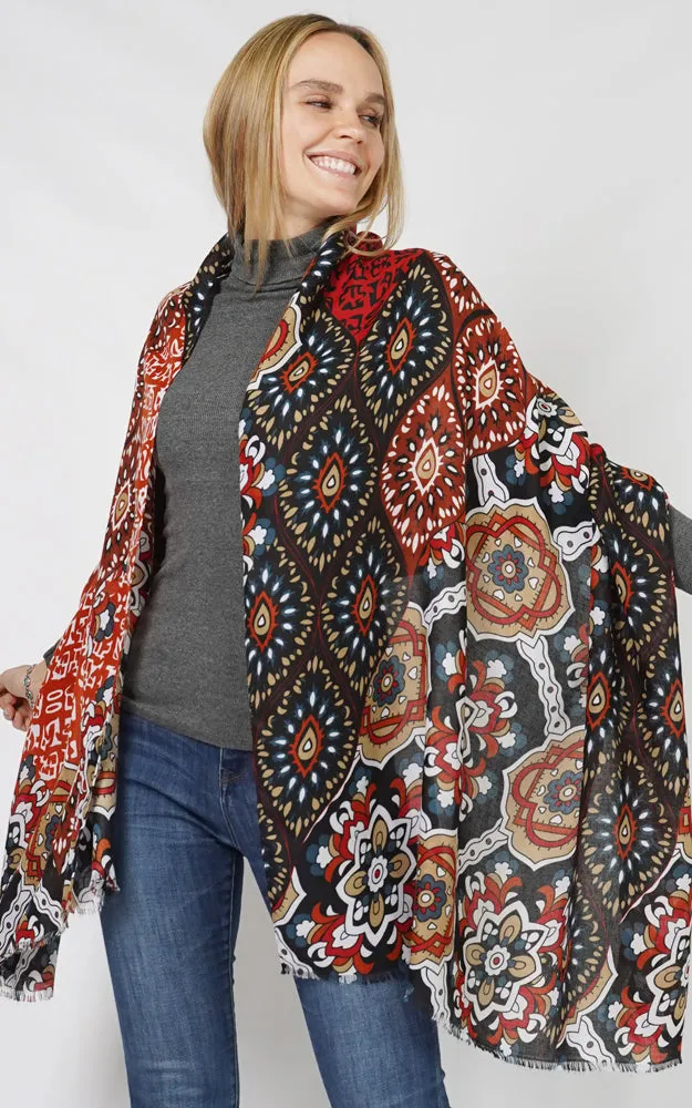 ESC10916 ABSTRACT PRINT SCARF