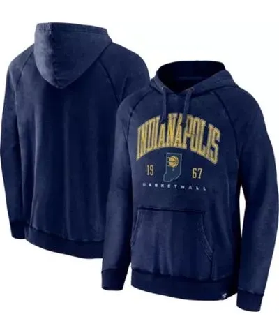 Fanatics Men's NBA Fanatics Indiana Pacers Foul Trouble Snow Wash Raglan Pullover Hoodie