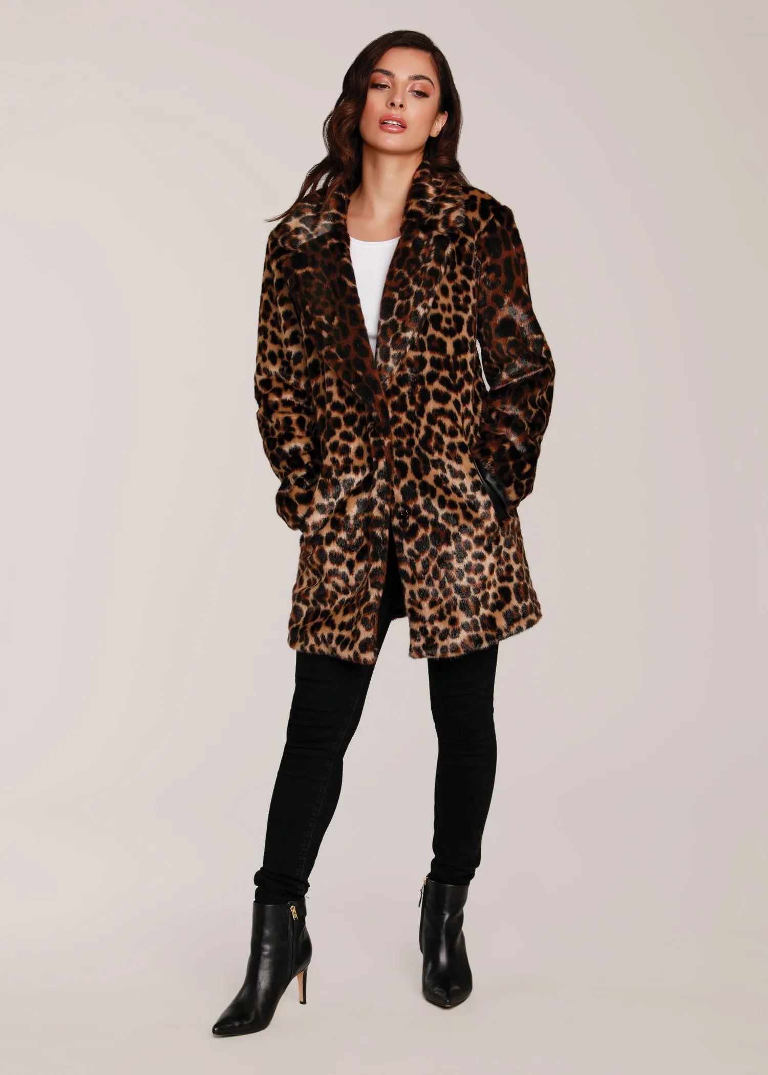 Faux Fur Leopard Coat