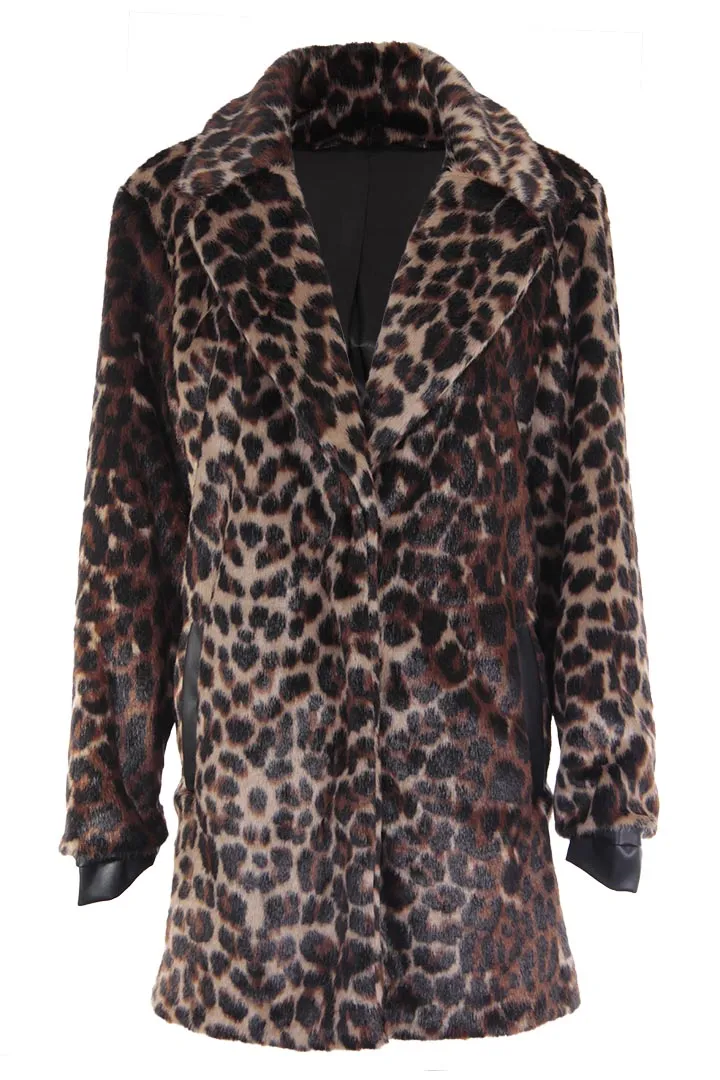 Faux Fur Leopard Coat