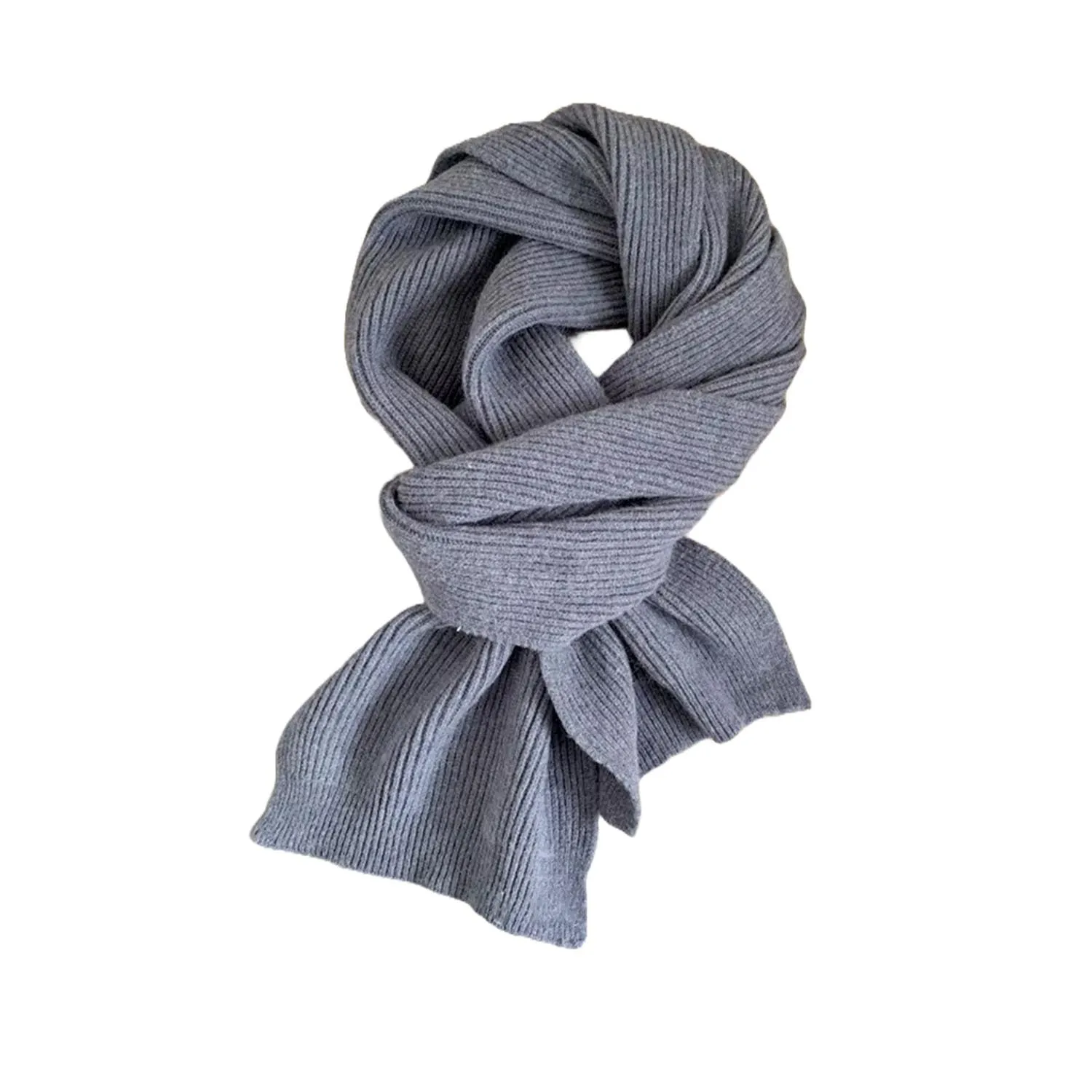 FLOOF Knit Scarf in Blue Grey