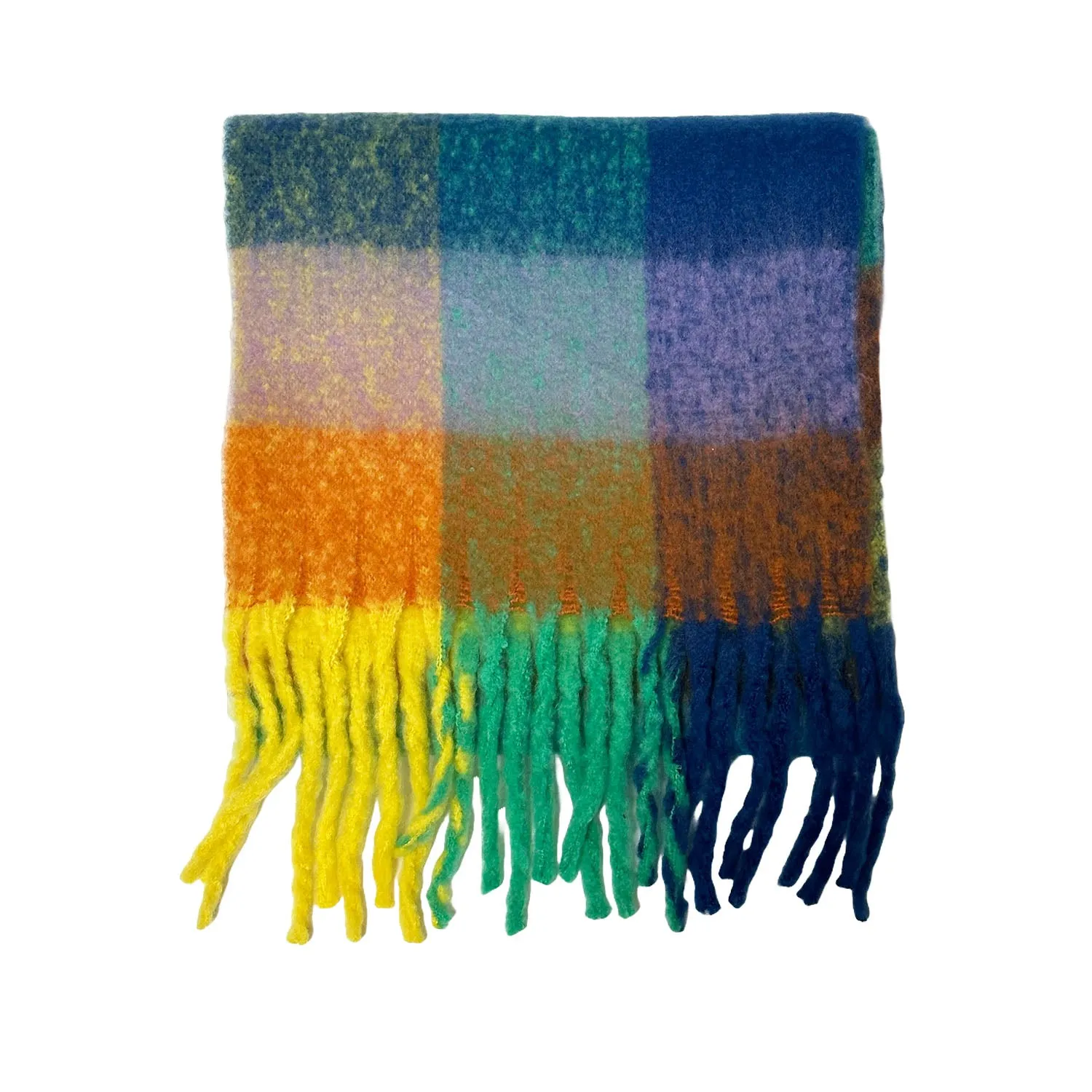 FLOOF Women's Plush Blanket Scarf in Blue Multi