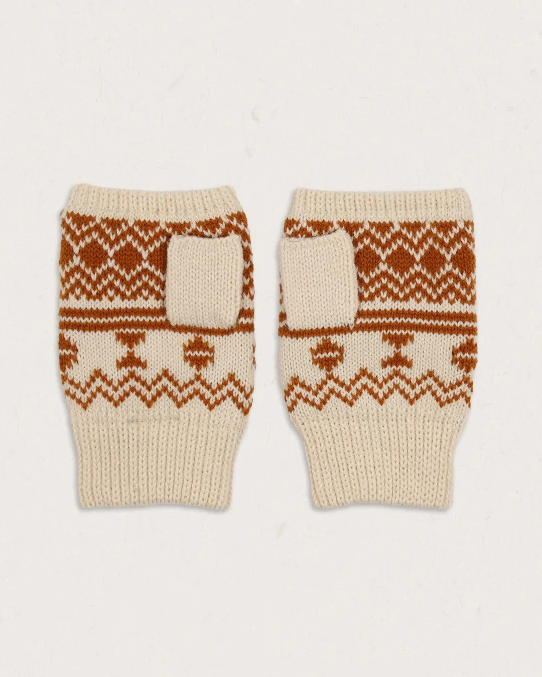 Flurry Recycled Fleece Lined Fingerless Mittens - Glazed Ginger