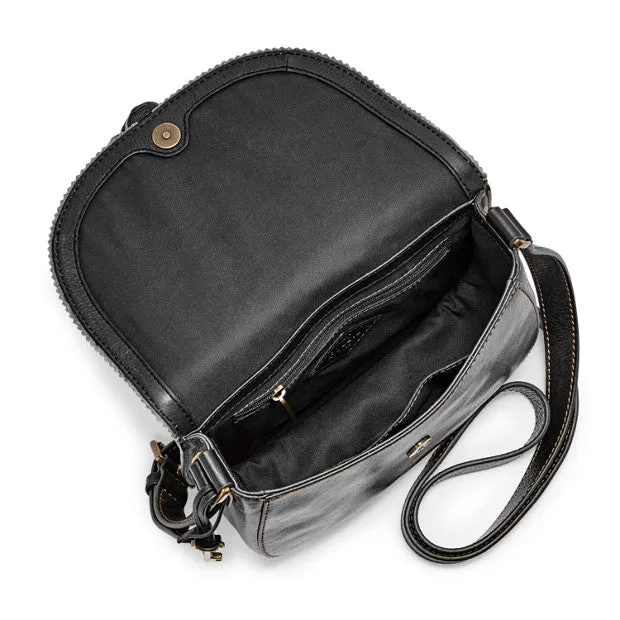 Fossil Emi Tassle Saddlebag - Black