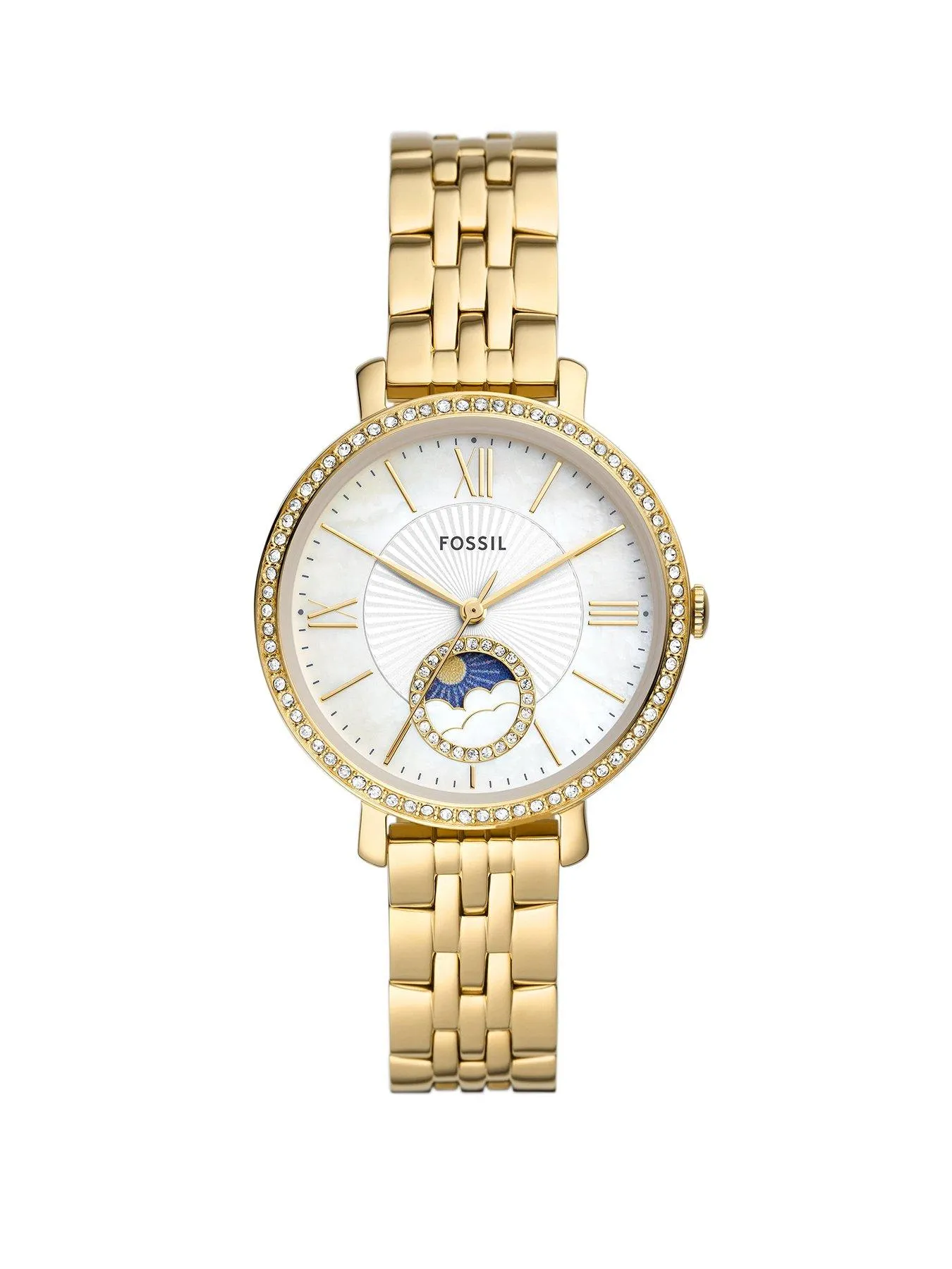 Fossil Jacqueline Sun Moon Multifunction Gold-Tone Stainless Steel Watch