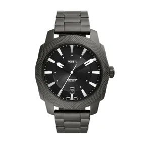 Fossil Machine Three-Hand Date Smoke Stainless Steel Watch - FS5970