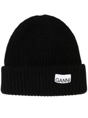 GANNI    Ganni Logo Wool Beanie