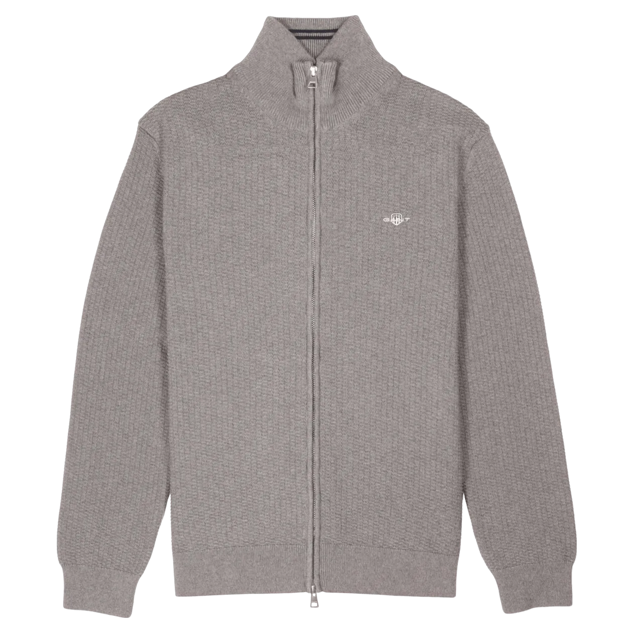 GANT Cotton Micro Textured Zip Cardigan