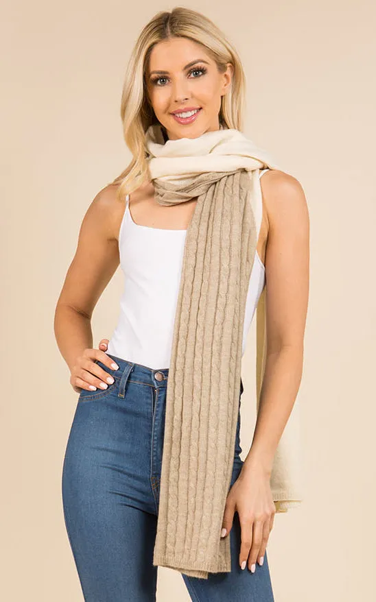 GAO3147 Cable Knit Oblong Scarf