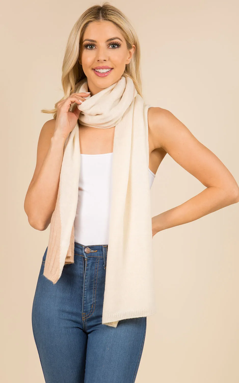 GAO3147 Cable Knit Oblong Scarf