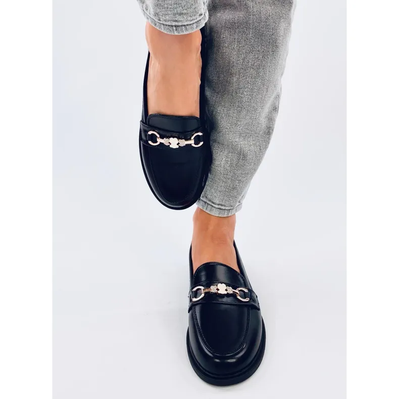 Gracess Black teddy bear moccasins