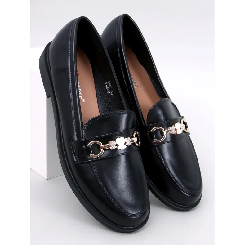 Gracess Black teddy bear moccasins