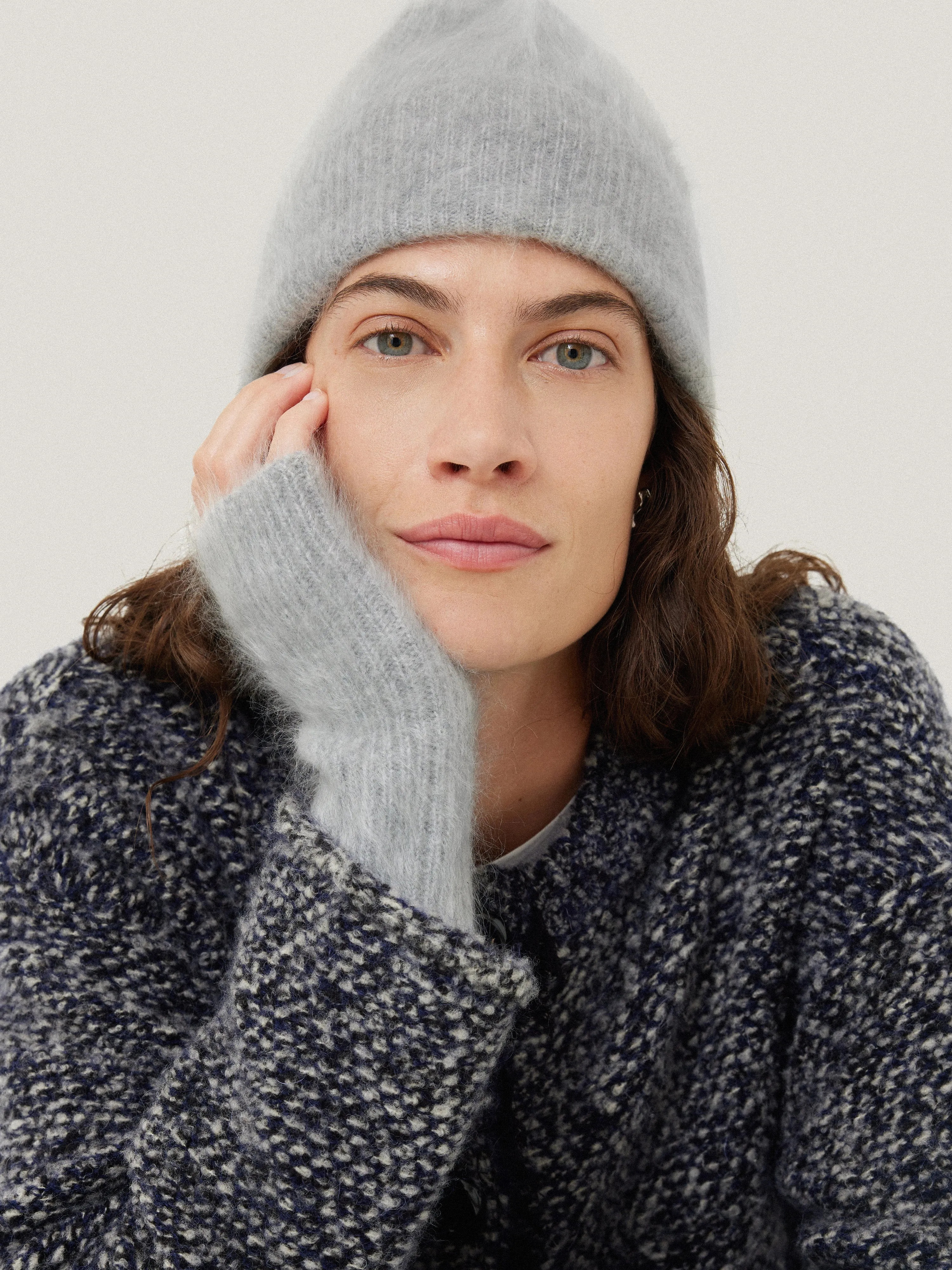 Halo Cashmere Mittens | Grey