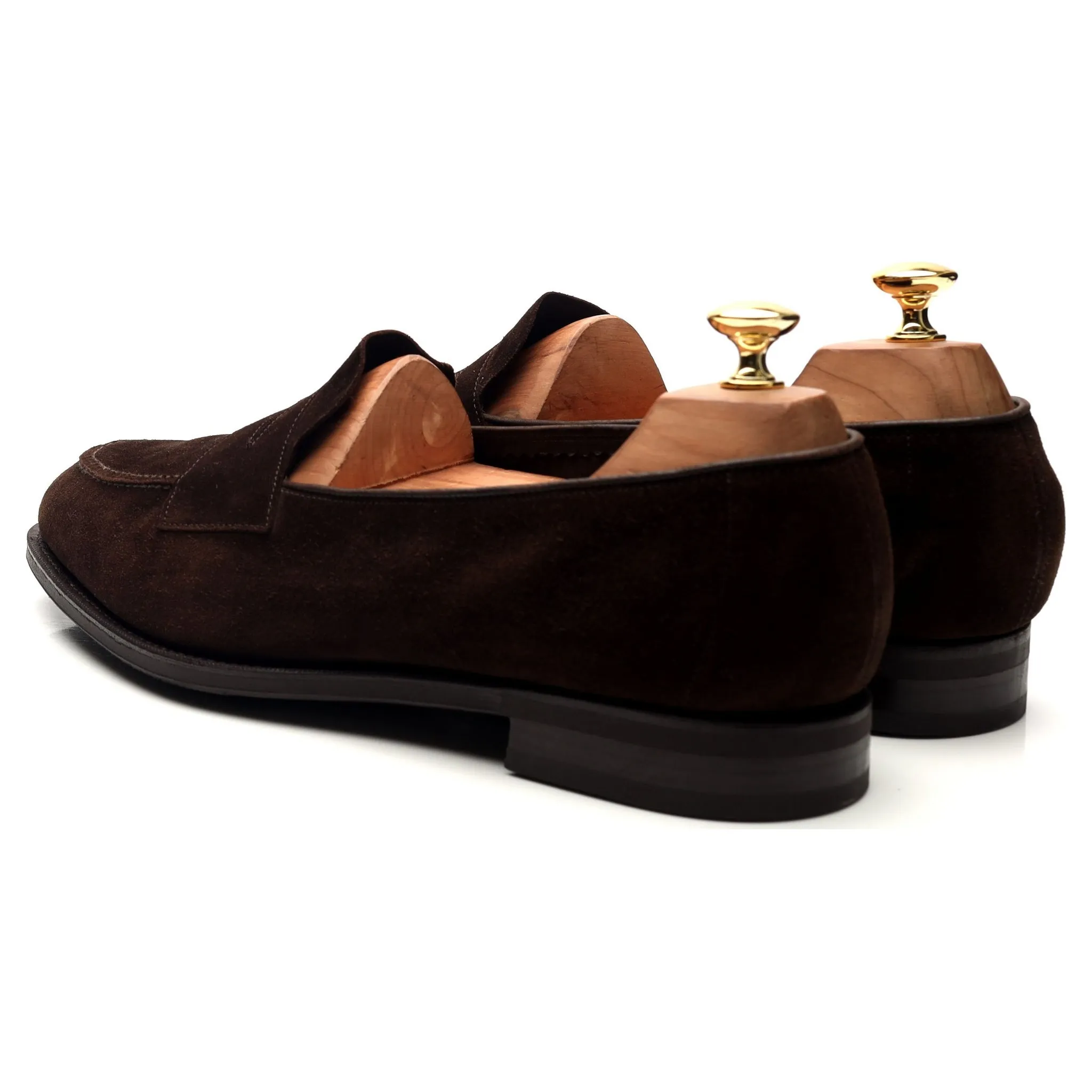 'Harrow' Dark Brown Suede Loafers UK 10.5 E