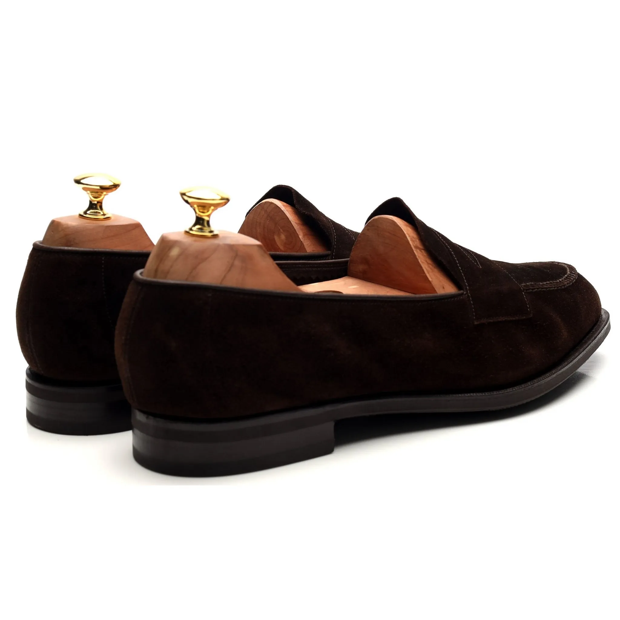 'Harrow' Dark Brown Suede Loafers UK 10.5 E