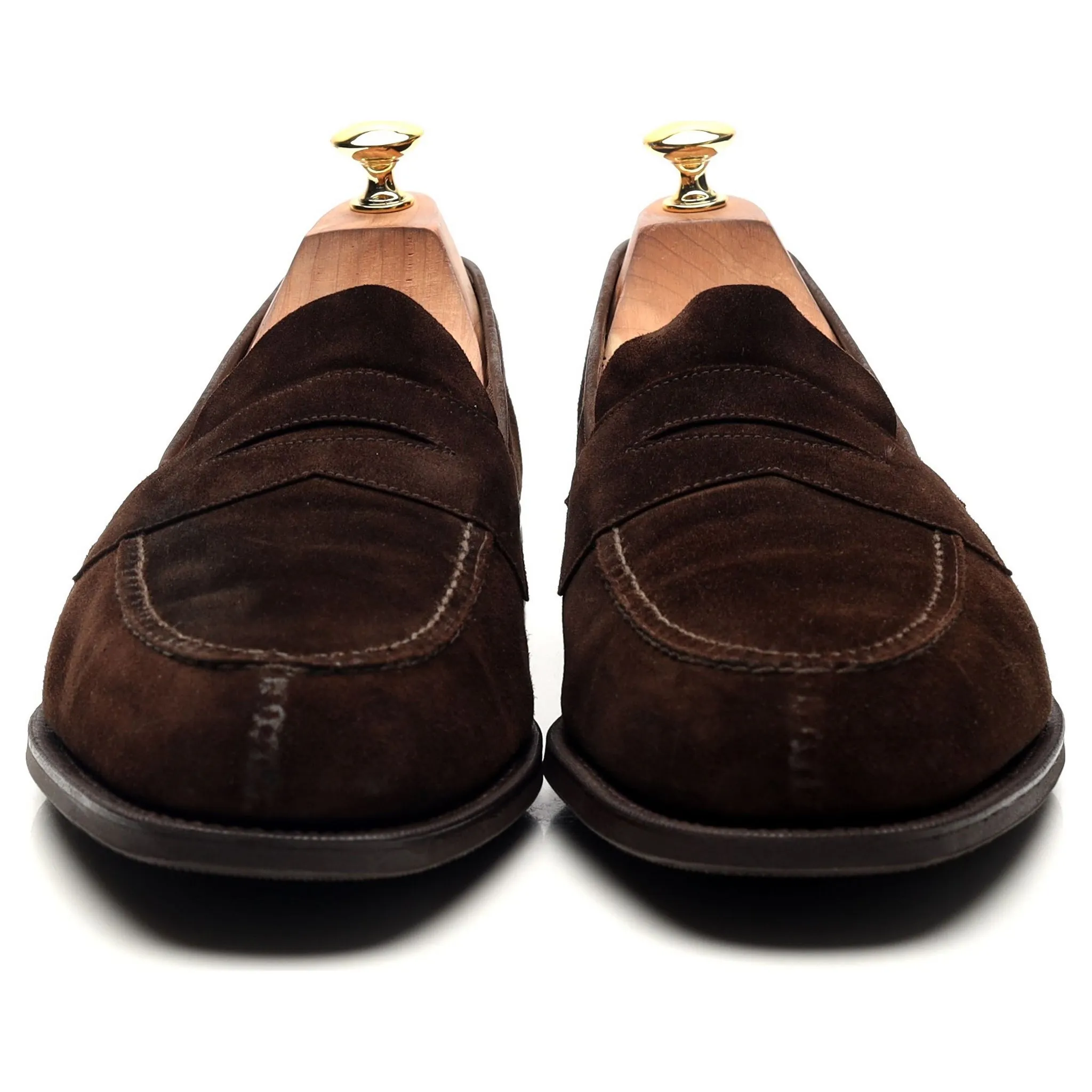 'Harrow' Dark Brown Suede Loafers UK 10.5 E