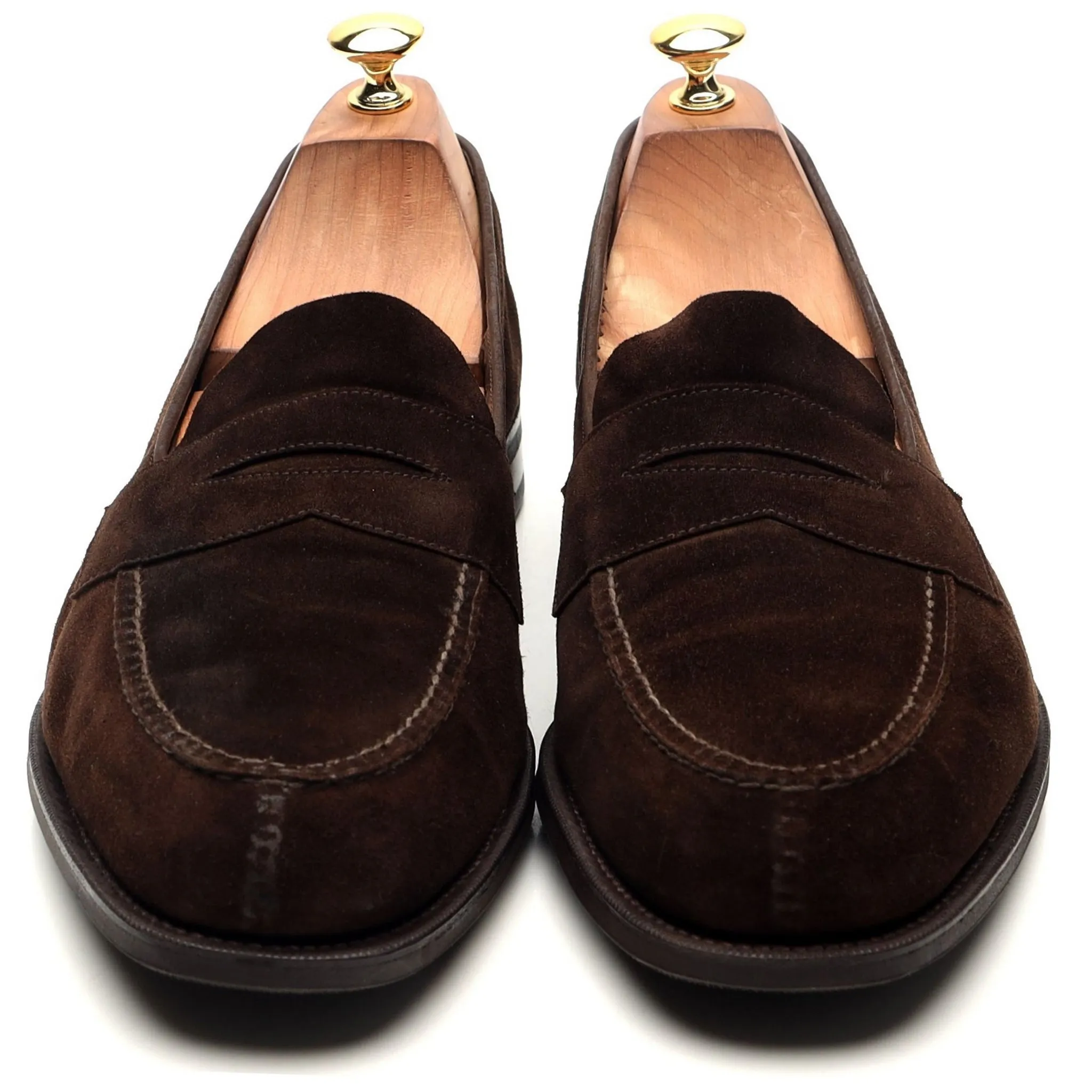 'Harrow' Dark Brown Suede Loafers UK 10.5 E