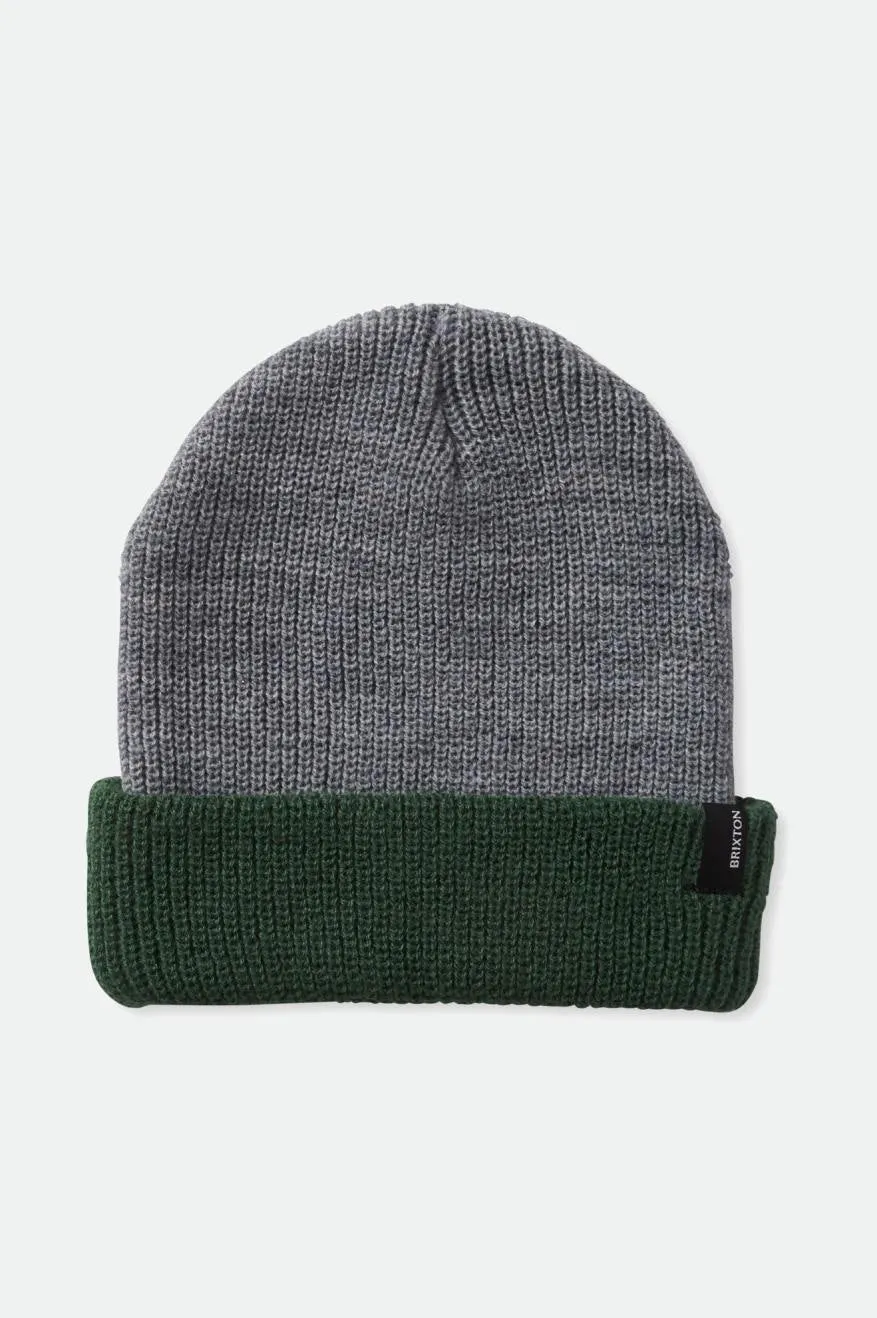 Heist Beanie - Light Heather Grey/Pine Needle