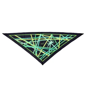 Hermès Black and Green Bolduc Pointu Triangle Silk Scarf