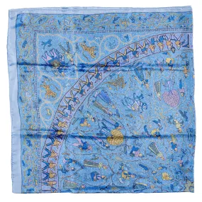 Hermès Blue and Purple Lalbhai Dalpatbhai Institute of Indology Silk Scarf 140