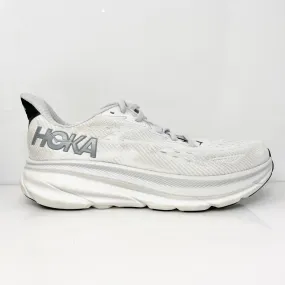 Hoka One One Mens Clifton 9 1127895 NCSW White Running Shoes Sneakers Size 8.5 D