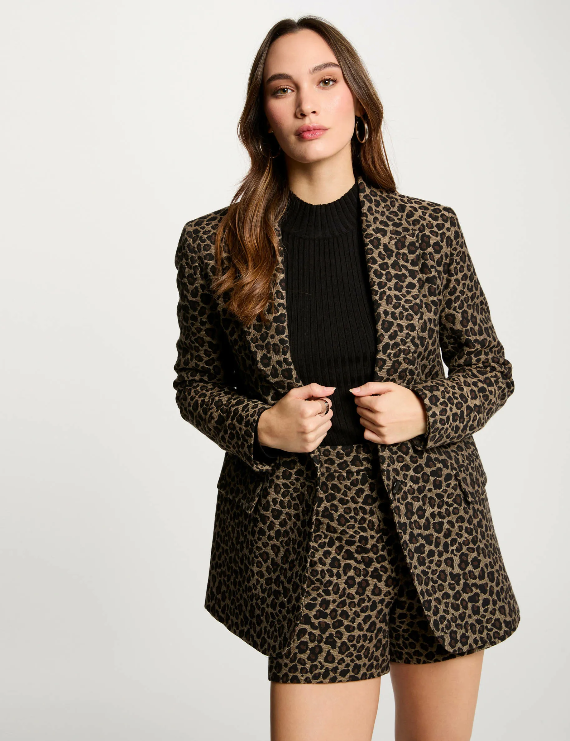 Jacket leopard print multicolor women