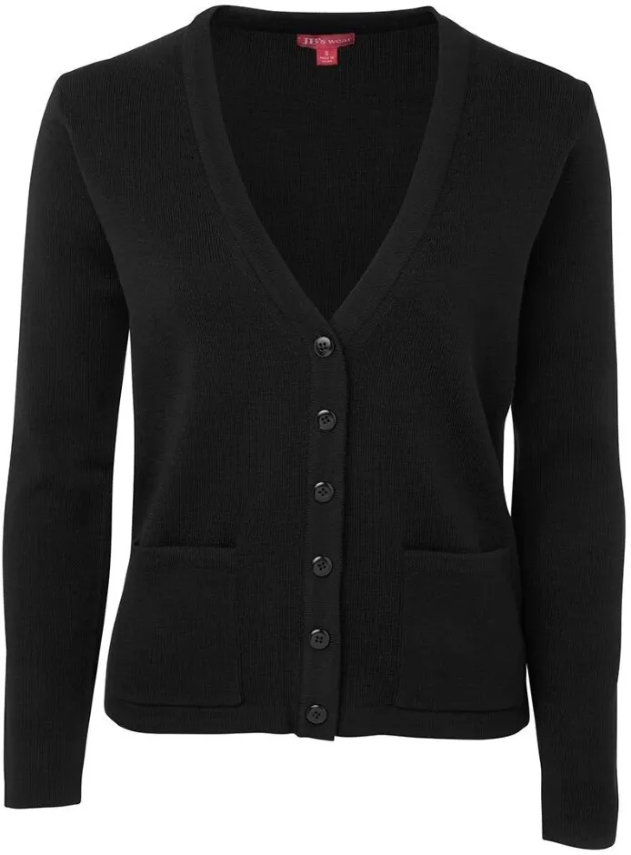 JB's Wear 6LC Ladies Long Sleeve Cardigan - 50% Wool - Black - 8