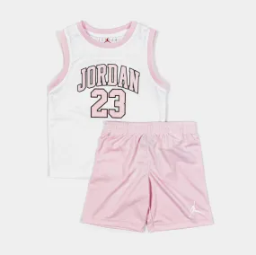 Jordan 23 Shorts Preschool Set (Pink/White)