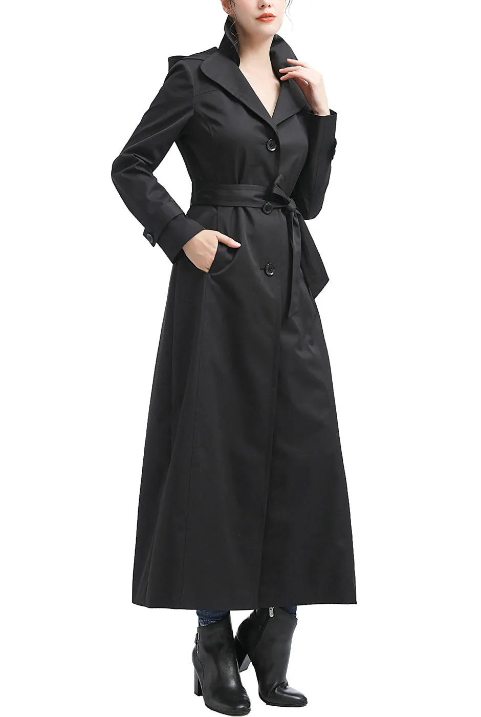 Kimi + Kai Women's Alena Waterproof Hooded Long Trench Coat