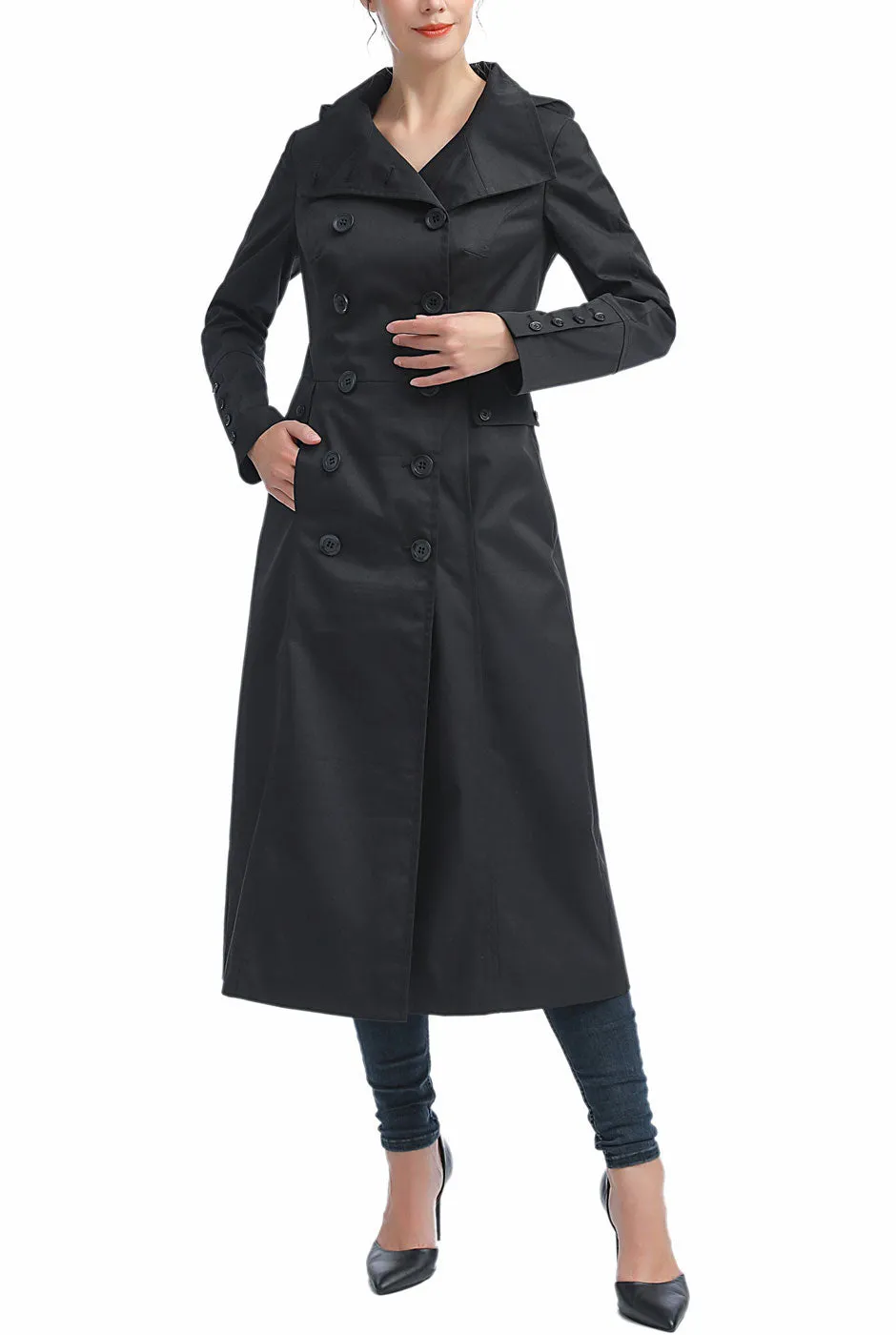 Kimi + Kai Women's Elana Waterproof Long Trench Coat