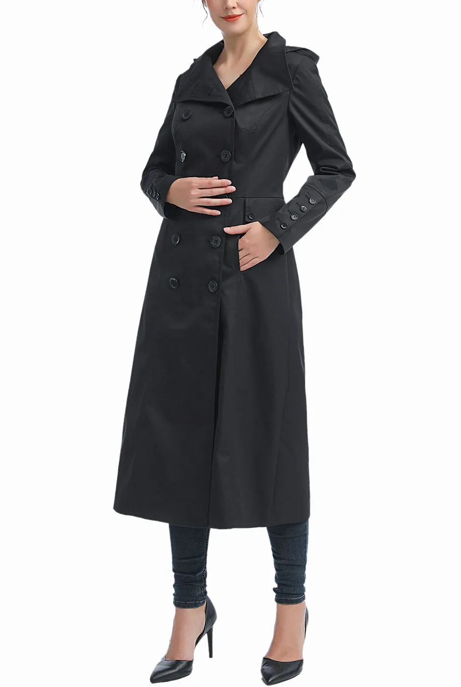 Kimi + Kai Women's Elana Waterproof Long Trench Coat