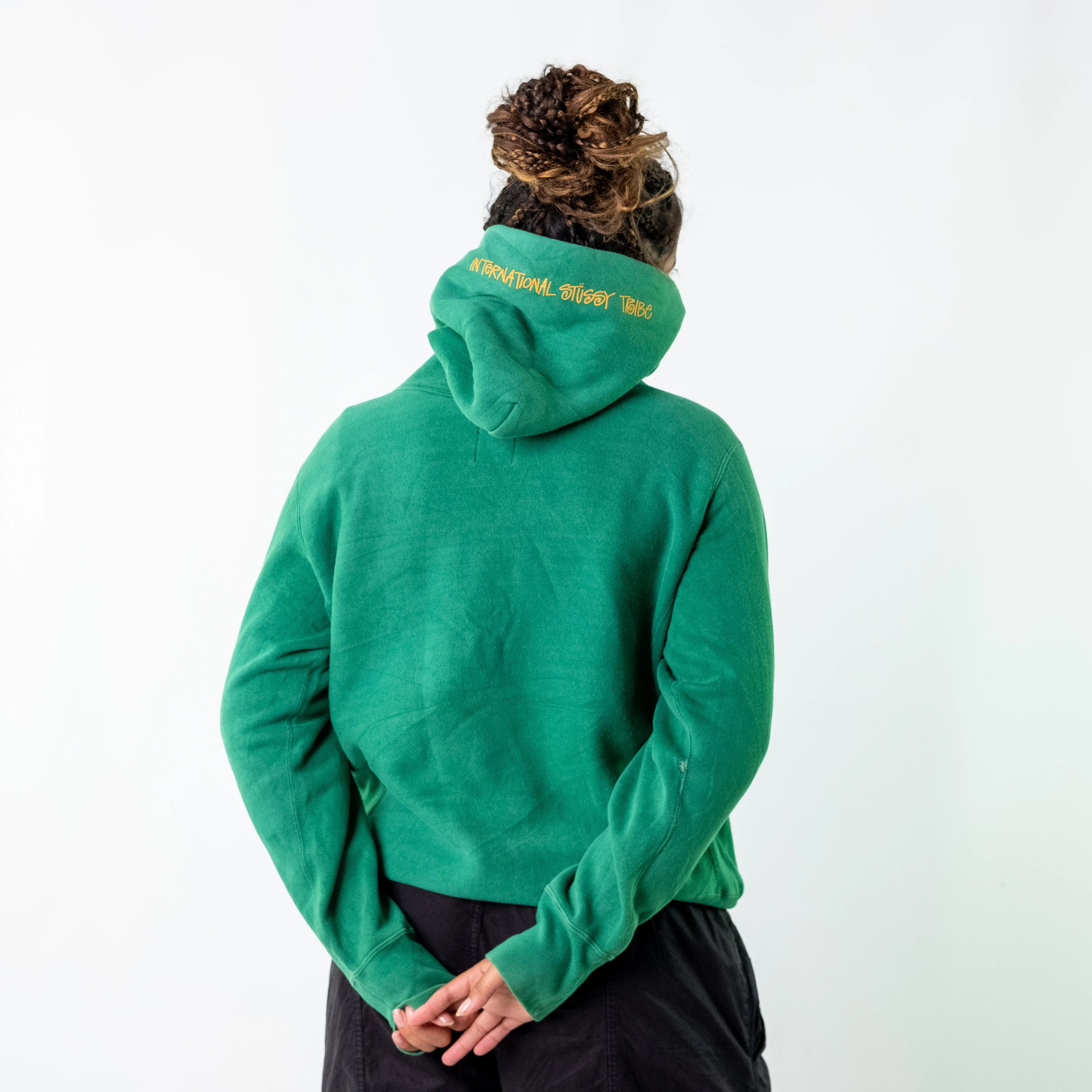 Light Green 90s Stüssy Hoodie (M)