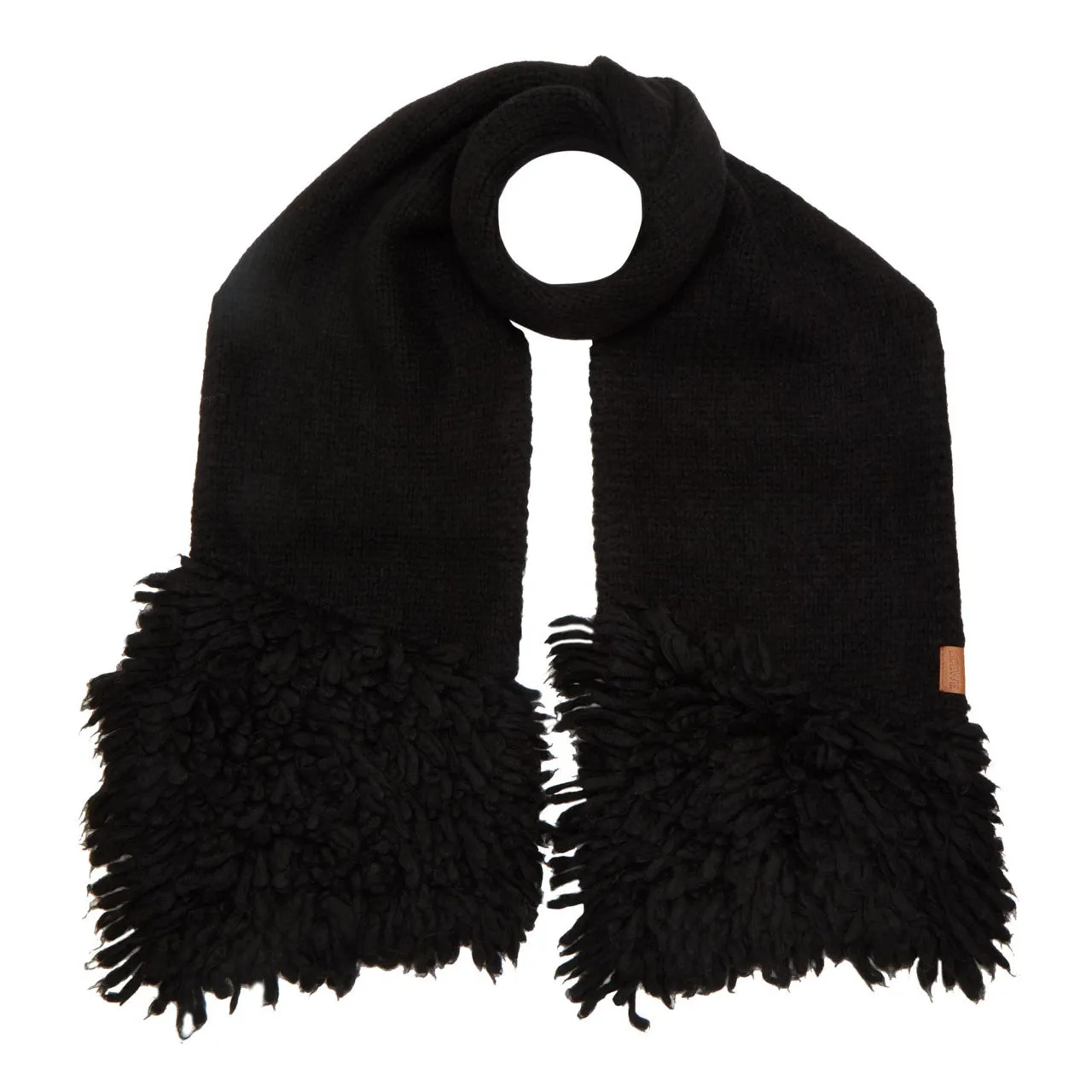 LOEWE Logo Knitted Scarf - Black