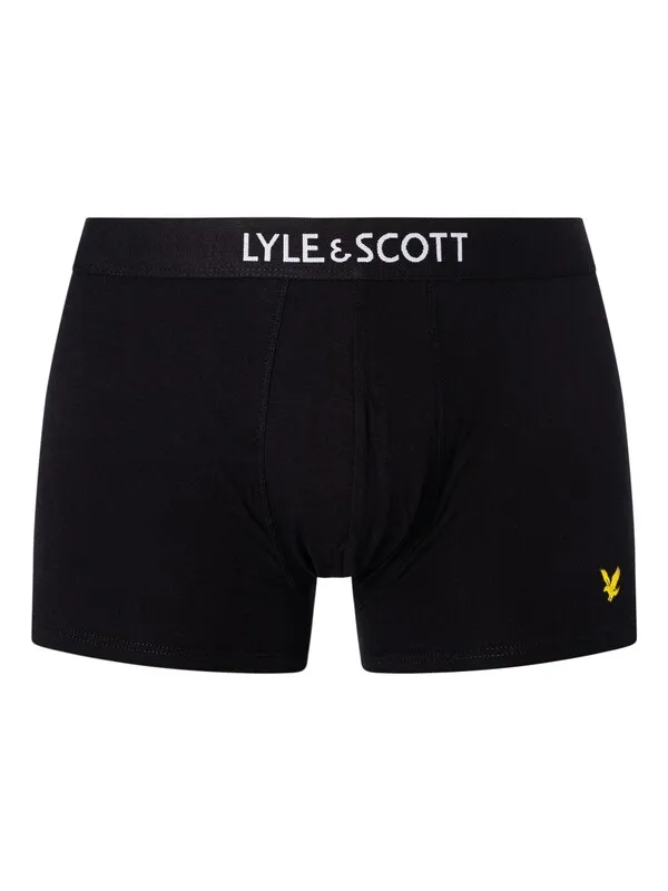 Lyle & Scott 3 Pack Cotton Stretch Trunks - Black