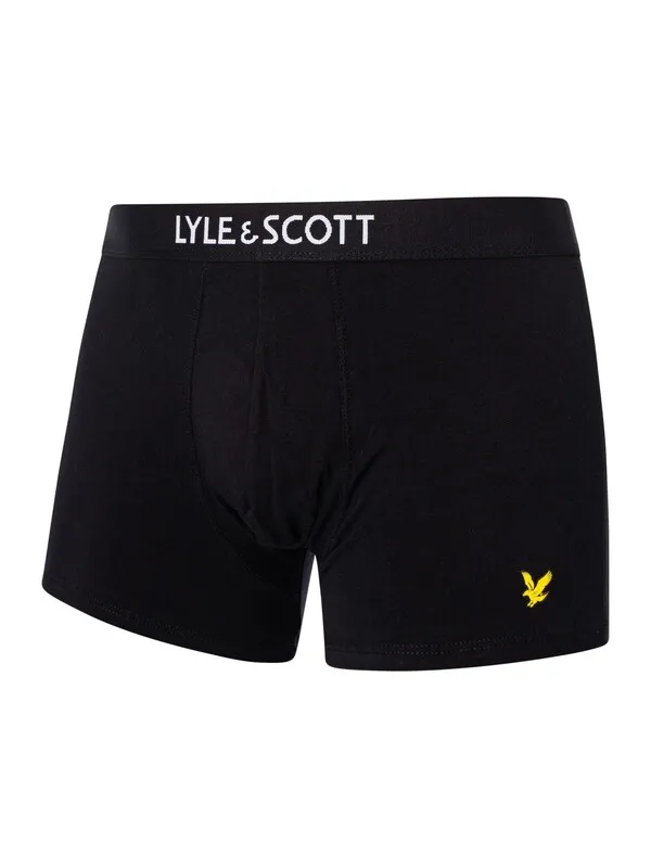 Lyle & Scott 3 Pack Cotton Stretch Trunks - Black