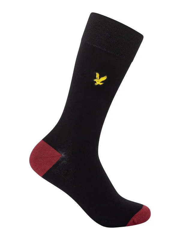 Lyle & Scott 5 Pack Harold Premium Socks - Argyle/Ruby Wine/Stripe/Climbing Ivy/Black