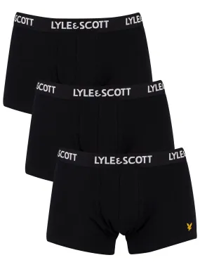 Lyle & Scott Barclay 3 Pack Trunks - Black/White